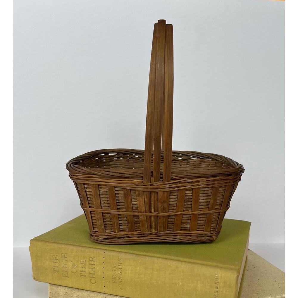 Vintage Flower Girl Basket for Farmhouse Wedding Outdoor Ceremony Decor Rustic